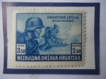 Stamps Croatia -  Estado Independiente de Croacia-Soldados de Infantería en Stalingrado-para legionarios Croatas-