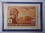 Stamps Croatia -  Estado Independiente de Croacia- División Panzer en el río Don.