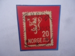 Sellos de Europa - Noruega -  León Tipo II - Sello de 20 Ore, año 1927.