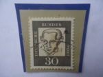 Stamps Germany -  Emmanuel Kant (1724-1804) Filosofo Alemán- Sello de 20Pf-pfennig Alemán. Año 1961/71 