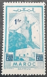 Stamps France -  MARRUECOS FRANCÉS 1950. Mezquita de Sefrou. Sobrecargado 