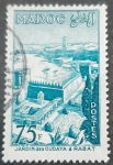 Stamps France -  MARRUECOS FRANCÉS 1955 Jardines Oudaias en Rabat 