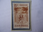 Stamps Venezuela -  EE.UU de Venezuela- Estado Sucre- Escudo de Armas- Sello de 15 Cénts. Año 1952