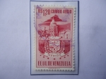 Stamps Venezuela -  EE.UU. de Venezuela- Estado de Mérida- Escudo de Armas-  Sello de 1,20 Bs. Año 1953. 