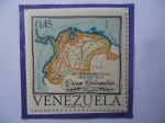 Sellos de America - Venezuela -  150°Aniversario de la Creación de la Gran Colombia (1819-1969) - Mapa del 1827.