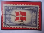 Stamps United States -  Bandera de Dinamarca.