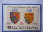 Stamps Turks and Caicos Islands -  Tricentenario de la Emisión de Letras de Patente (1670-1970)Escudos de Armas de Carlos II Y Elizabet