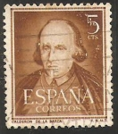 Stamps Spain -  1071 - Calderón de la Barca, literato