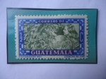 Sellos de America - Guatemala -  Recolectora de Café - Propaganda Turística- Sello de 1/2 Ctvs. Guatemaltecos. Año 1950