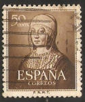 Stamps Spain -  1092 - V centº nacimiento Isabel la Católica