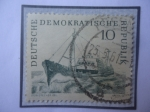 Stamps Germany -  Alemania Rep. Democrática- Barco Pesquero- Arrastrero de Pesca de Altura.
