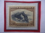 Stamps : Africa : Namibia :  África Suroeste - Bagenteis -  - Zonas Costeras- Sello de 2 Penique Sudafricano. Año 1931