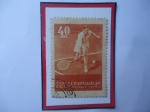 Stamps Russia -  URSS-Unión Soviética - TENIS - espartiacada del Pueblo, 1956.
