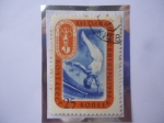 Stamps Russia -  URSS- Unión Soviética- GIMNASIA- Juegos Olímpicos de Ginasia,1956 - Melbourne.