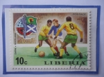 Sellos del Mundo : Africa : Liberia : Futbol- Copa del Mundo, FIFA 1974 - Alemania- Sello de 10 Céntimos de Liberia