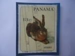 Stamps Panama -  Libre Europea (Lepus europaeus)-Pintura de Dürer-Serie:Pintura de Animales por pintores famosos