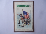 Stamps Dominica -  Bicentenario de la revolución 1776-1976 - Infantería Americana