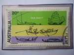 Stamps Australia -  Cooperación y amistad entre Australia y Asia - Embarcaciones Marinas- Sello de 20 Ctvs. australiano.