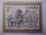 Stamps Spain -  Ed:2616- Romería de la Virgen del Rocío - Europa (C.E.P.T.)- Peregrinaje de la Virgen-Folclor.