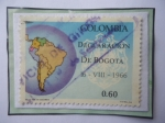 Stamps Colombia -  Declaración de Bogotá (16-VIII-1960)- Escudo de Armas de Bogotá- Mapa Sur América.