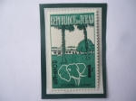Stamps Chad -  Republique Du Ychad- Logone- Elefante- Sello de 1 Franco África Central.
