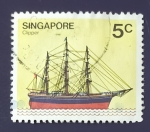 Stamps Singapore -  Barcos