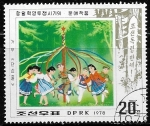 Stamps North Korea -  maypole dance