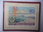 Stamps Hungary -  lago Balaton en Badacsony - Sello de 40 Fillér. año 1968  