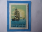 Stamps Grenada -  Barco de Vapor Año de la Marina Mercante - Semana de la Marina-Sello de 80 Lepton.