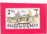 Sellos de Europa - Checoslovaquia -  bicicletas 1870