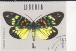 Stamps : Africa : Liberia :  mariposa