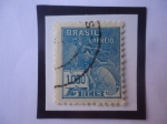 Stamps Brazil -  Mercurio - Globo Terráqueo -Sello de 1000 Reis (viejo). Año 1940 