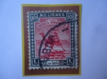 Stamps : Africa : Sudan :  cartero en Dromedario-Sello de 10 millieme, Egipcio.Año 1922