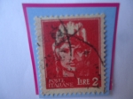 Stamps Italy -  Torreta Italiana- Imperial- Edición de la Ciudad de Novara- Sello de 2 Lira, año 1945