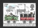 Sellos de Europa - Reino Unido -  908 - 150 Aniversario del Ferrocarril Liverpool-Manchester 