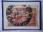 Stamps Argentina -  50°Aniversario del Banco Nacional- Carlos Pellegrini (1846-1906)-Presidente de Arg.(1890/92