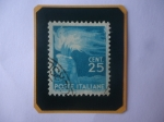 Stamps Italy -  Mano sosteniendo una antorcha- Serie: Democracia