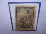 Stamps Argentina -  Alegoría-Libertad Sentada- Serie Alegoría.