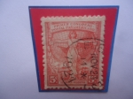 Sellos de America - Argentina -  Primer Congreso Postal Panamericano - Alegoría- Sello de 5 centavos. Año 1921