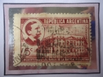 Stamps Argentina -  50°Aniversario del Banco Nacional- Carlos pellegrini (1846-1906)-Presidente de Arg.(1890/92