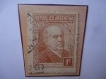 Stamps Argentina -  Domingo Faustino Sarmiento (1811/81)-Presidente (1868/74)-Escritor. Sello 1Ct.Años 1935/63