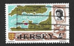 Stamps United Kingdom -  41 - Mapa del Canal de la Mancha (JERSEY)