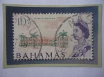 Stamps : America : Bahamas :  Public Square- Plaza principal en la Ciudad Capital Nasáu - Queen Elizabeth II  sello de 12  Cénts  