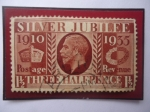 Stamps United Kingdom -  King George V- Bodas de Plata 1910-1935- Sello de 1,1/2 Penique Británico (viejo) 