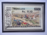 Stamps Venezuela -  140°Aniversario Batalla de Carabobo (24-Junio-1821)-Carga de Caballería-Óleo.Martín Tovary Tovar.
