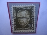 Stamps United States -  George Marrshall (1880-1950) Soldado Estadista- Secretario de Estado y Defensa  (1950)