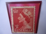 Stamps Australia -  Queen Elizabeth II - Serie: Elizabeth II 1953/56-Sello de 3, 1/2 penique australiano, año 1953