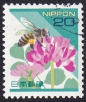 Sellos de Asia - Jap�n -  Flor y abeja