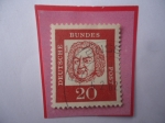 Stamps Germany -  Alemania Berlín- Johana Sebastian Bach (1685-1750) Compositor-Serie:Distinguidos Alemanes.