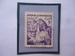 Stamps Tunisia -  Chenini (Pueblo) del distrito de Tatahouine (Túnez)-Sello de 5 Franco tunecino, año 19545.